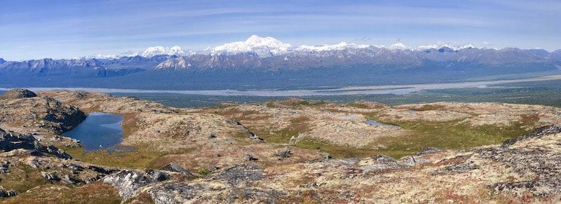 View of Alaska Range and Denali from Kesugi Ridge